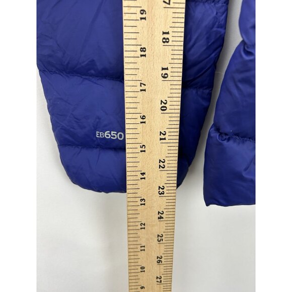 Eddie Bauer Jacket Womens Medium Blue Down EB650 Fill Feather Puffer Lightweight - Picture 6 of 16